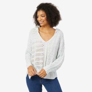 LOVESTITCH | Ice Ice Baby Hooded Sweater “Ice Blue” Women’s Medium NWT!